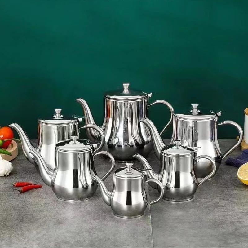 Stainless Steel Oil Kettle Portable Oil Pot with Filter Large Capacity Thickened Liquid Storage Jug Suitable for Induction Cooke