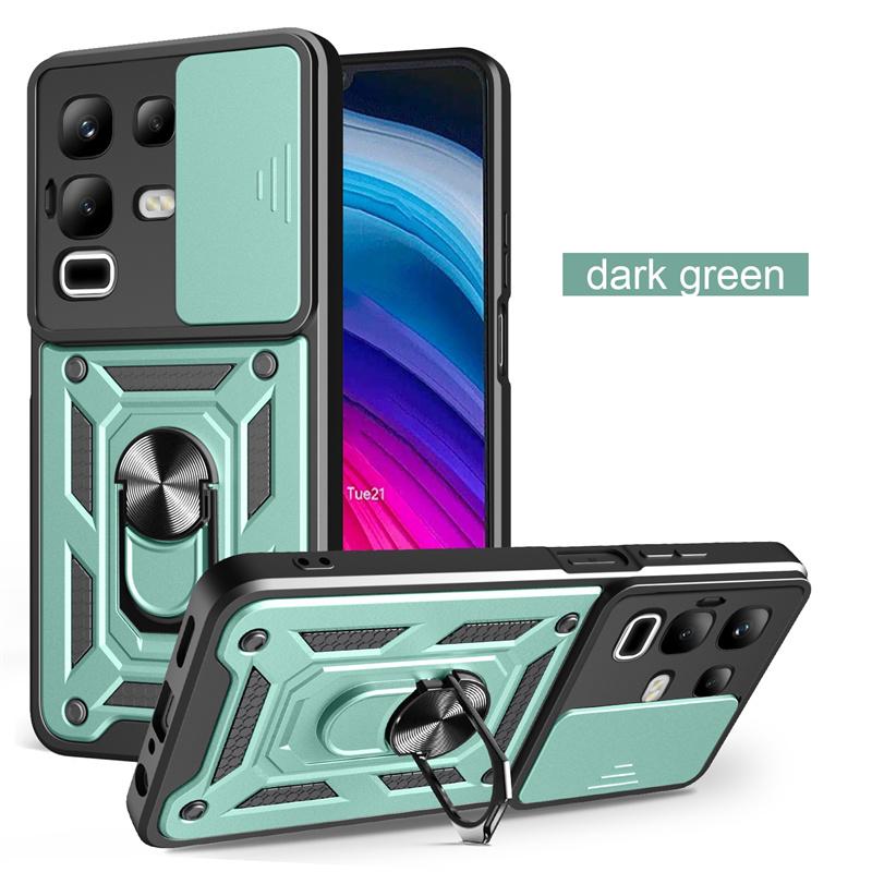 Armor Case For Infinix Note 50 Pro 4G Note 50 Pro+ 50x 5G Cover Lens Protection With Ring Magnetic Holder Coque Fundas Capa