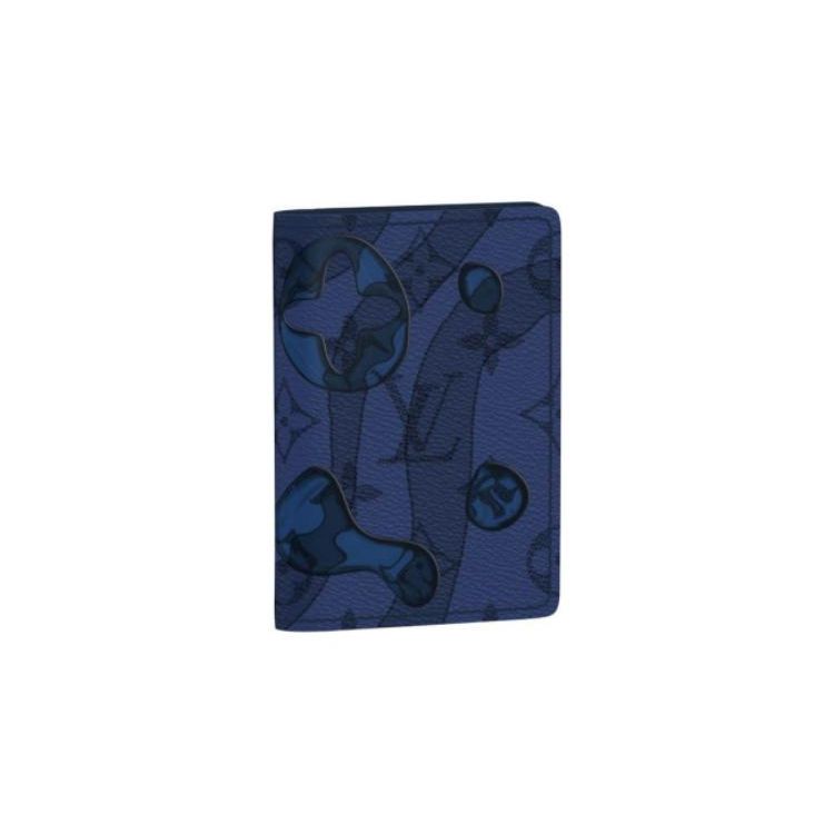 

Louis Vuitton Органайзер для кишені Вінтажний Monogram Застібка-клапан Полотно Шкіра Тримач для карток Гаманець Чоловічі гаманці Темно-синій M82308 Gift Set(Basic Set+Box+Shopping Bag)