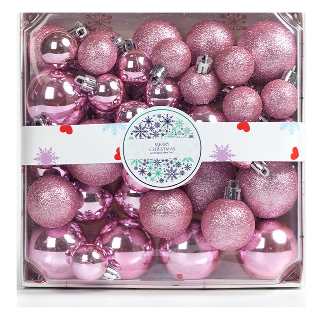 44PCS High-quality Plastic Christmas Ball Set 3cm 4cm 5cm Xmas Ornament Ball Suspensable Xmas Baubles Home