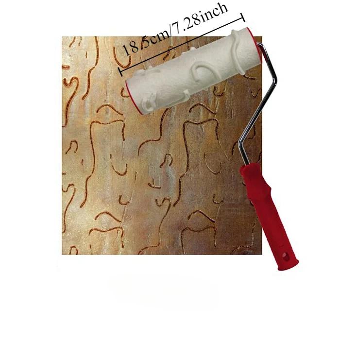 3D Textured Paint Roller for Wall Decoration Rubber Stamp Embossed Painting Tool Polyurethane Roller