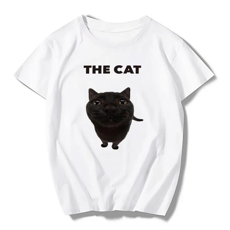 Top self-designed trendy men's T-shirt cute cat cute pig T-shirt women's Harajuku fashion couple loose street style Y2K clothing
