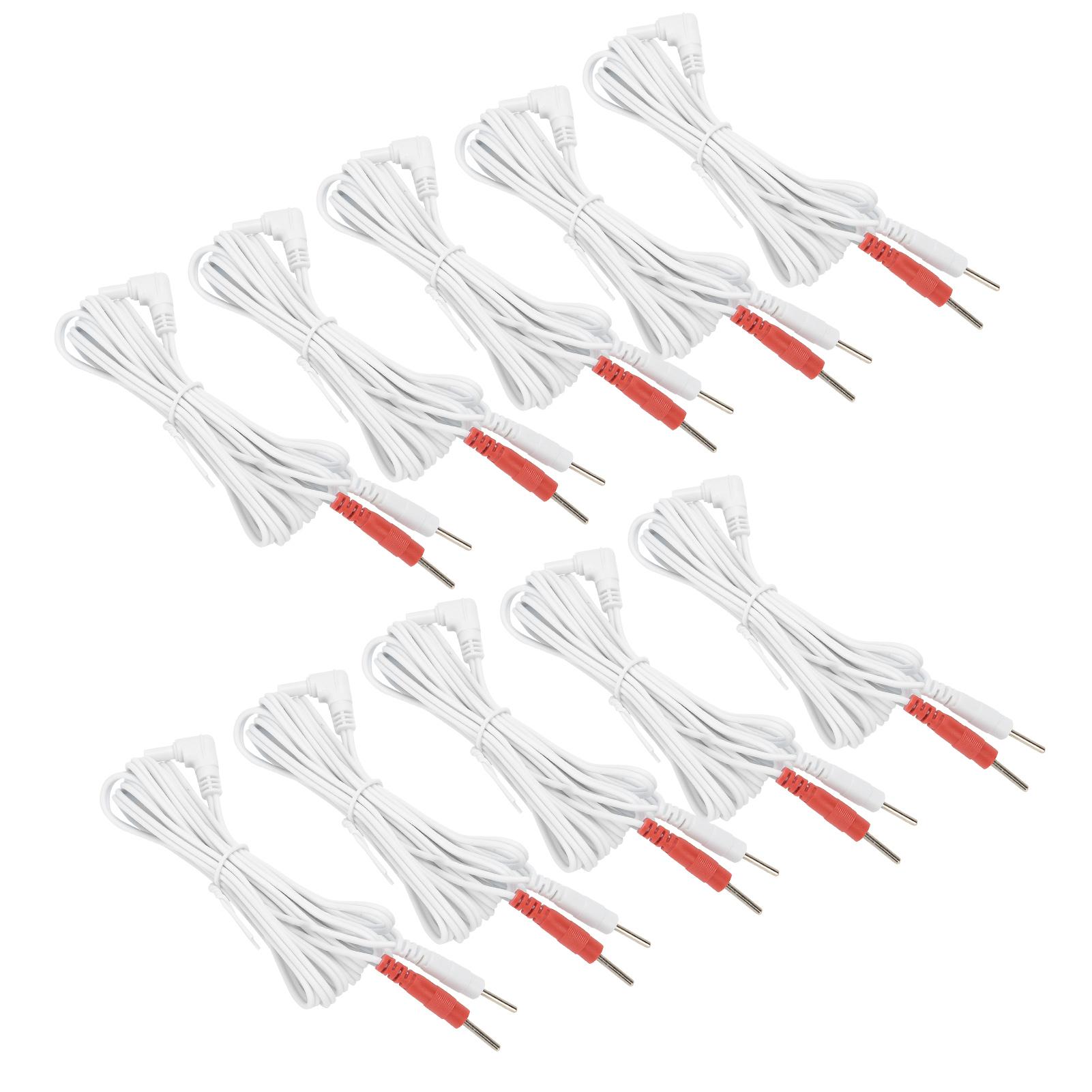 

10 шт. в упаковке 2,35 мм 1,8 м 2-в-1 штыревой электродный кабель для физиотерапевтического аппарата TENS