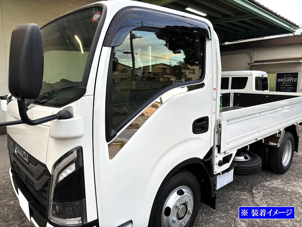 BRIGHTZ Titan Super Mirror Finish Stainless Steel Plated Upper Side Door Molding 2PC [TRUCK-M-057]