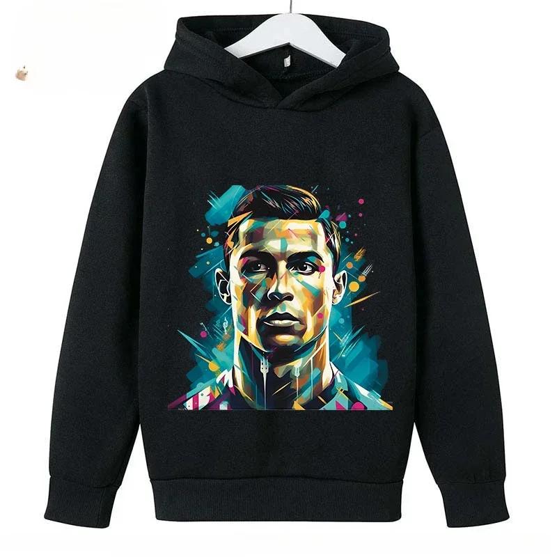 Spring Autumn Casual Children's Hoodie Sports Sweatshirt for Boys and Girls Ronaldo Printed Fashion Kids Pullover Top