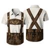 Men's Short Sleeve Shirt with Vintage Beer Festival Print Button Down Casual Loose Fit Party Shirt for Everyday Wear
