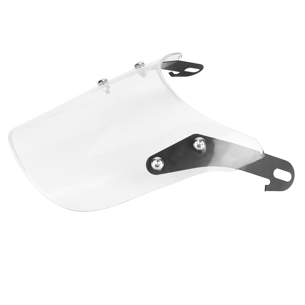 Windscreen Wind Deflector Motorcycle Suits 5 7  Round Headlights Windshield for YAMAHA(White)