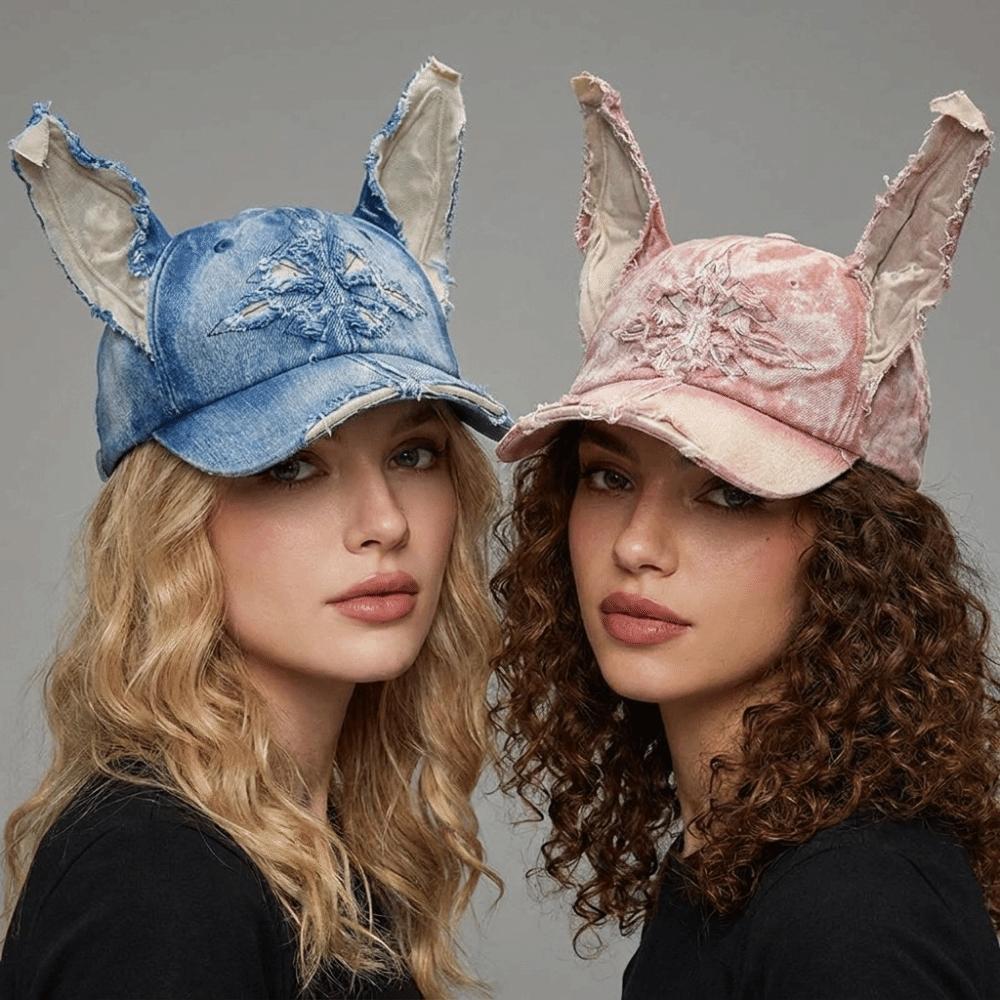Y2K Distressed Baseball Cap Casual Women's Sun Hat Kawaii Streetwear Hat for Women
