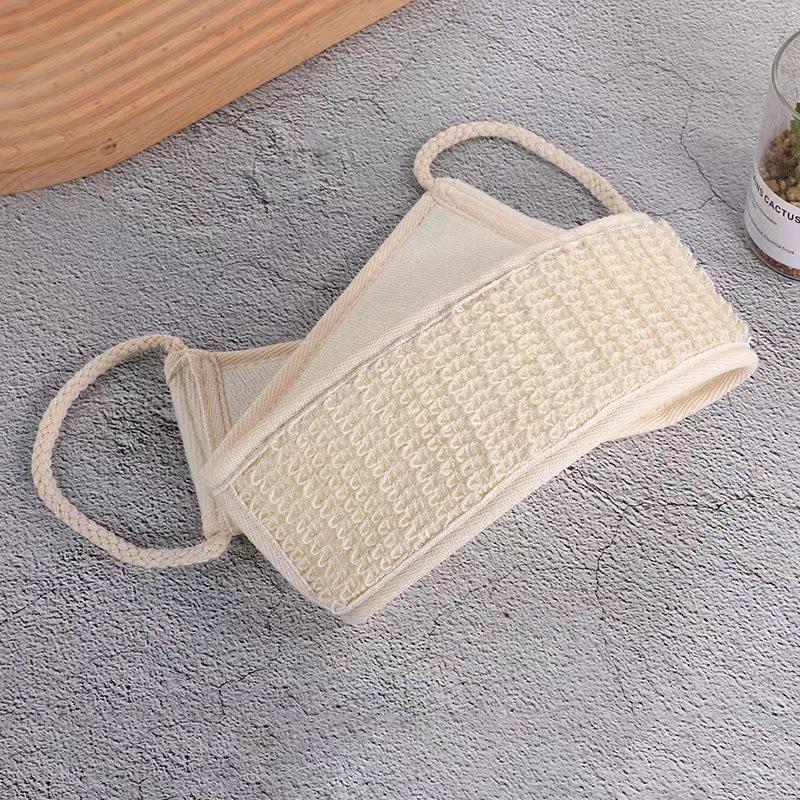 Prírodná sisalová dlhá utierka na umývanie chrbta - Hĺbkové čistenie, exfoliácia, masáž so sťahovacou šnúrkou