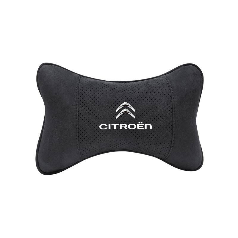 

Suede Car Headrest Breathable Auto Neck Pillow For Citroen C5X e-C4 X e-C3 C4 C3 C5 Berlingo C-Elysee C-Crosser C1 C6 C2 чорний
