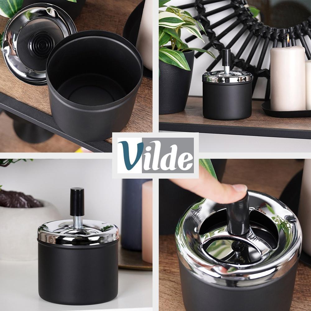 Steel Ashtray Closed Odorless Ashtray Rotary Button