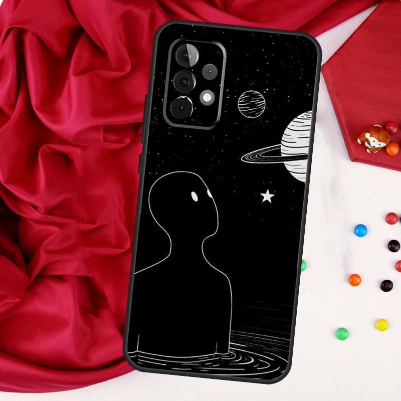 Black White Galaxys Aesthetic For Samsung Galaxy A15 A55 A53 A33 A35 A22 A32 A52 A54 A34 A14 A56 A36 A26 A16 A05 A06 Case