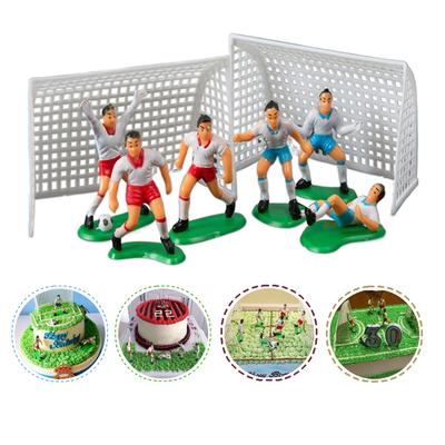 Soccer Ball Goal Player Figurine Cake Toppers Football Cake Decoration For Men Boy Birthday Party Sport Soccer Theme Supplies