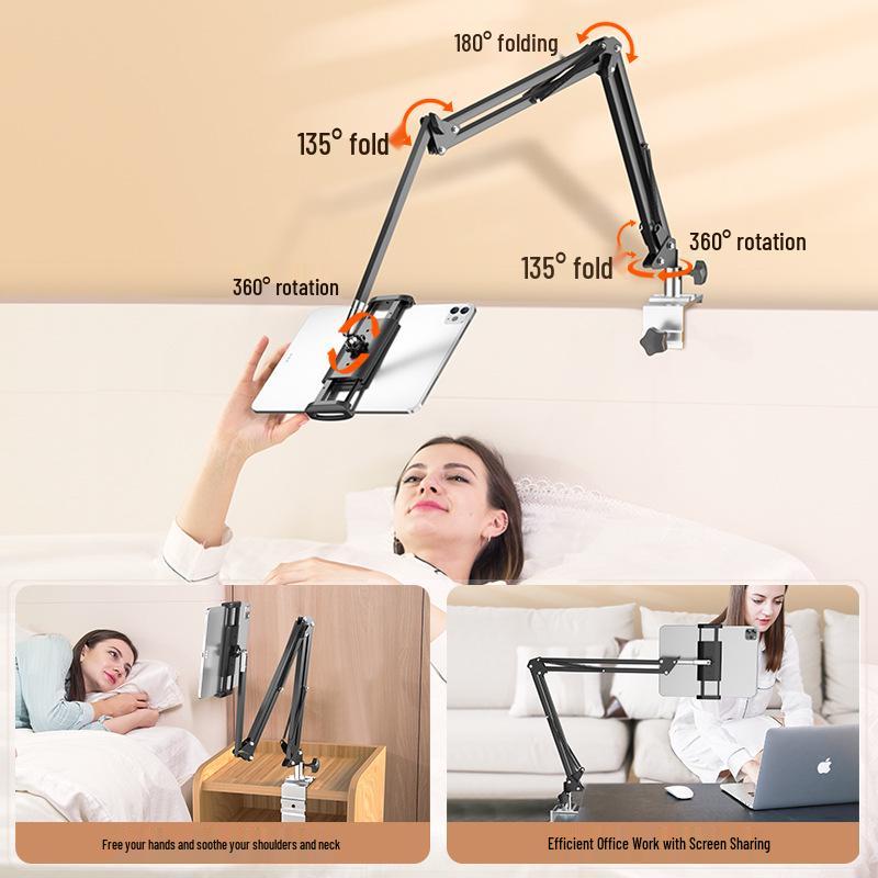 Adjustable Bedside Phone & Tablet Holder for Streaming & Overhead Shots