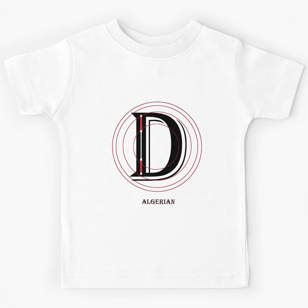 Algerian Font Iconic Charactography - D Kids T-Shirt 100