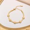 Non-fading titanium steel bracelet with five small daisy blade chains, street style hip-hop personality for women
