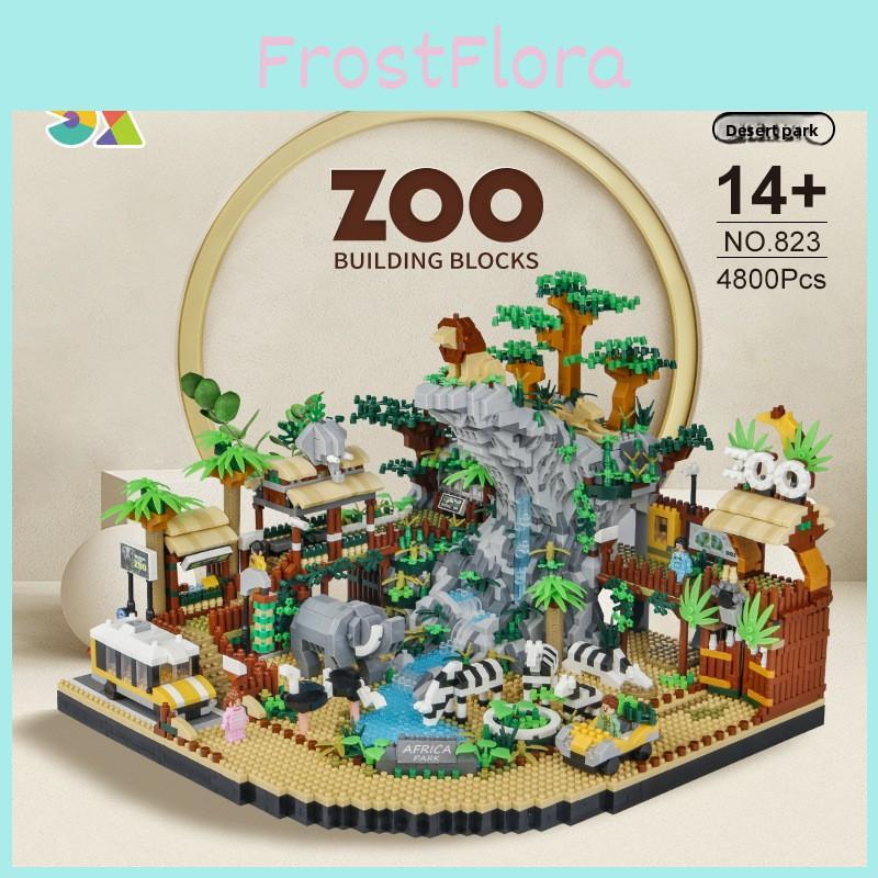 Scene Desert Zoo Assembly Building Block Model Ornament For Children Gift
