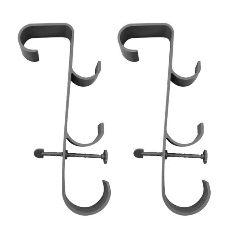 

ABS Swimming Pool Rack with Rust Resistant Coating and Space Saving Hook System Pool Tool Rack Pool Accessory Brackets