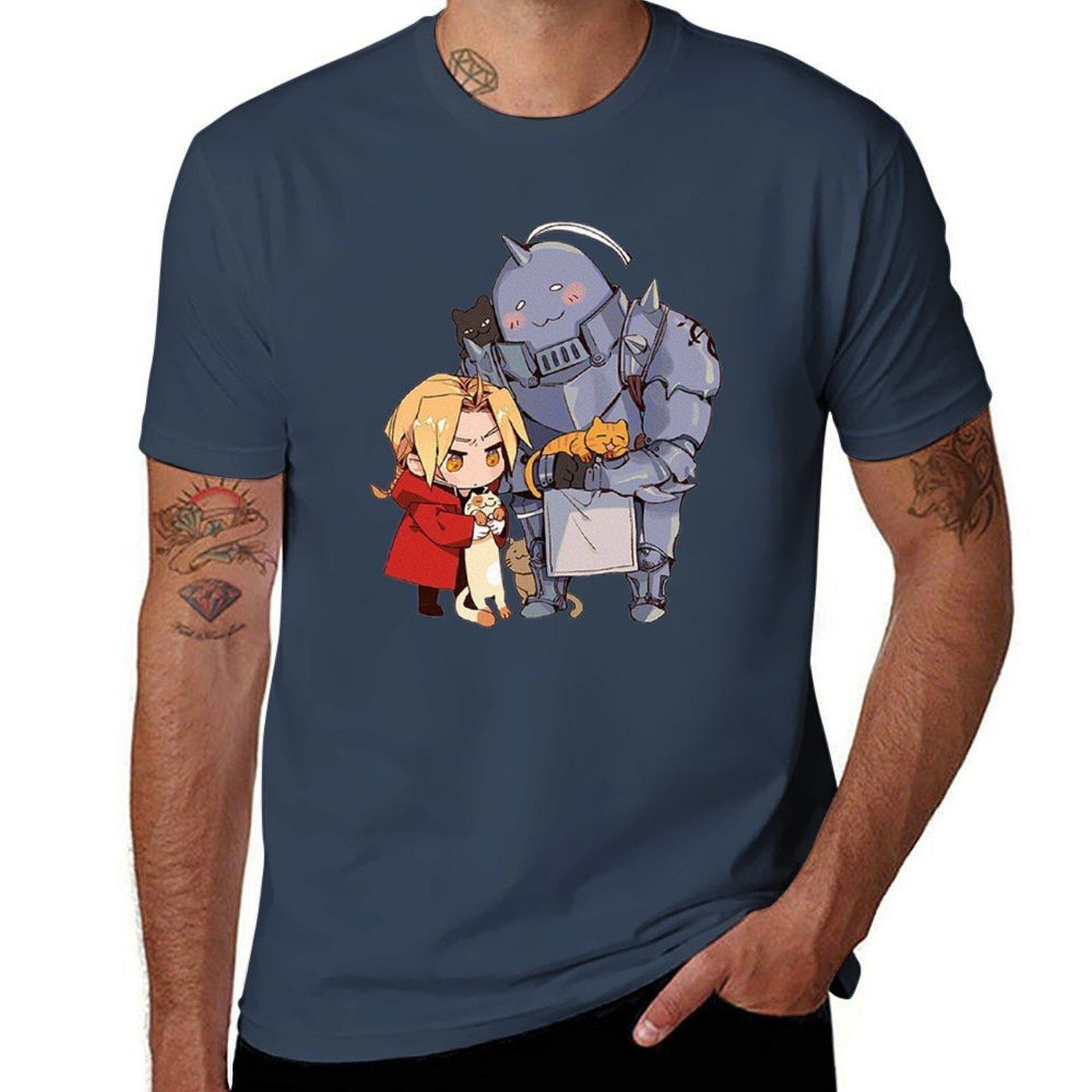 Elric Elric Chibi Alchemist and Edward FullMetal Alphonse TShirt Lightweight Cooling Short Sleeve Tee S