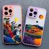 Yellow Sunset Mountain Phone Case For iPhone 16 14 15 11 12 13 Pro Max Mini XR X XS 7 8 Plus SE Natural Scenery Shockproof Cover