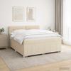 Box Spring Bed with Mattress Cream 140 x 190 cm Fabric