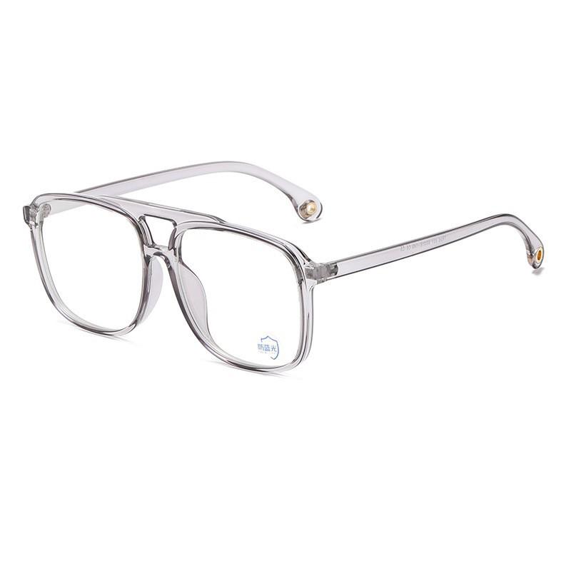 Large Frame Tr90 Myopia Glasses Frame, Men'S And Women'S Double-Beam Flat Glasses, Computer Radiation Anti-Blue Light Glasses Frame, High Quality