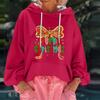 Women's Christmas Print Loose Casual Long Sleeve Hooded Sweatshirt