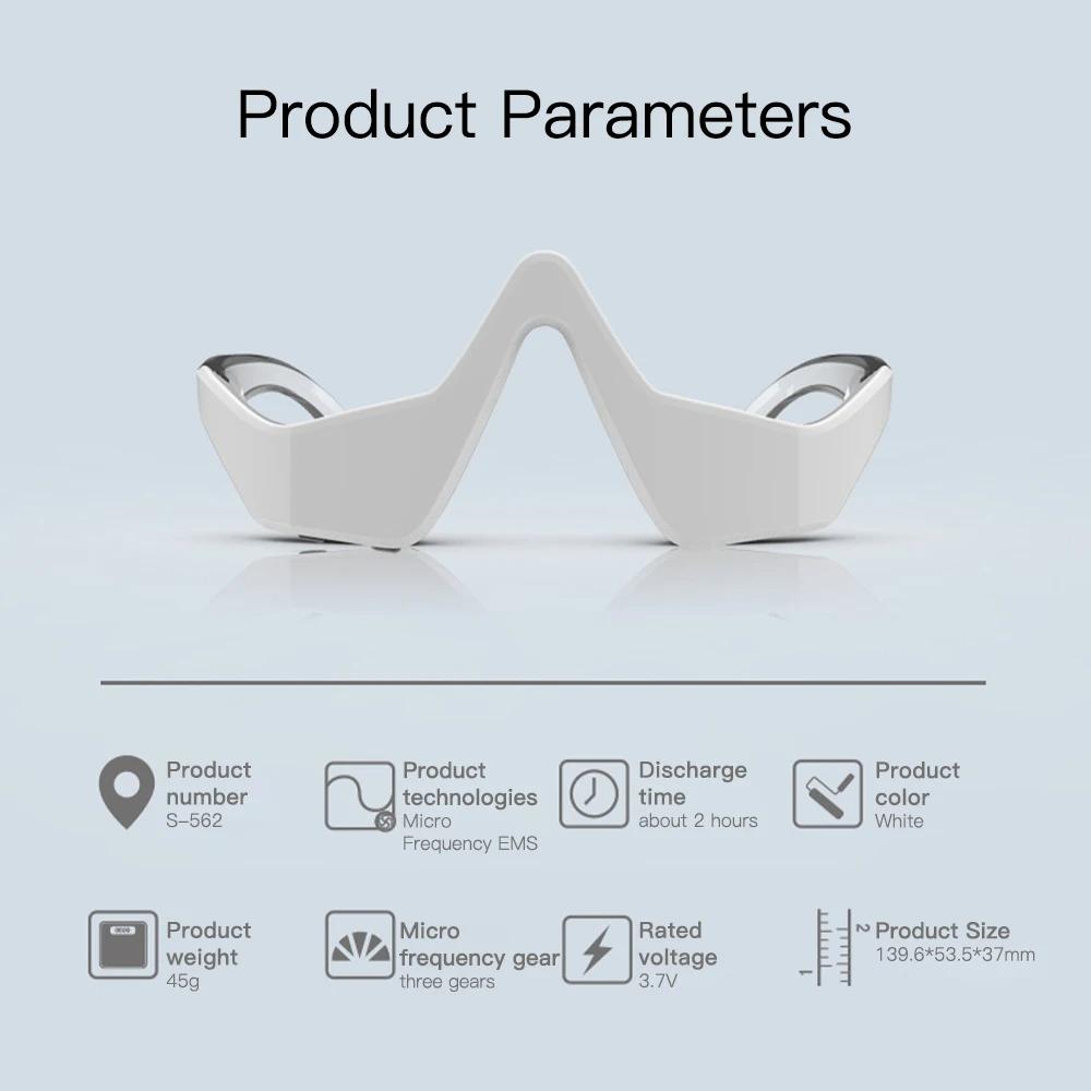 3D Elektrische Augenmassagebrille Ems Mikrostrom Rotes Licht Lindert Müdigkeit Faltenreduzierung Entfernung von Augenringen