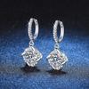 Sterling Moissanite Stud Earrings Women 1ct D Color Geometric Windmill Hoop Chic Fashion Jewelry