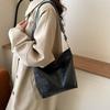Trendy Retro Casual Pu Shoulder Bucket Bag For Women With Soft Structure Design