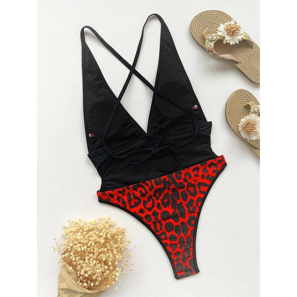 Women One Piece Swimsuit Female Sexy Swimwear Leopard Swimming Suit High Waisted Bathing Suit Monokini Beachwear Swimwear