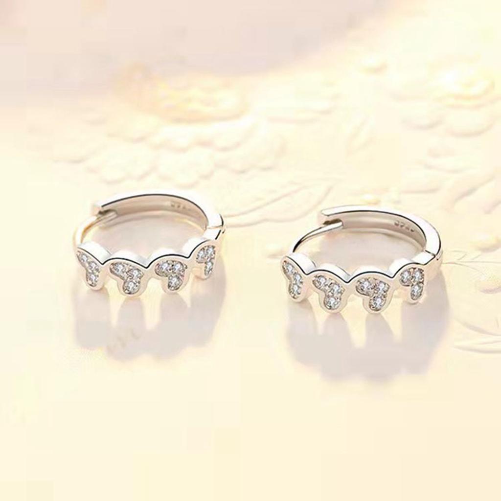 Minimally Designed Heart-shaped Diamond Studded Earrings