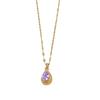 Purple Zircon Water Drop Necklace Women'S Light Luxury High-End Sense Versatile Durian Pendant Summer Collarbone Chain