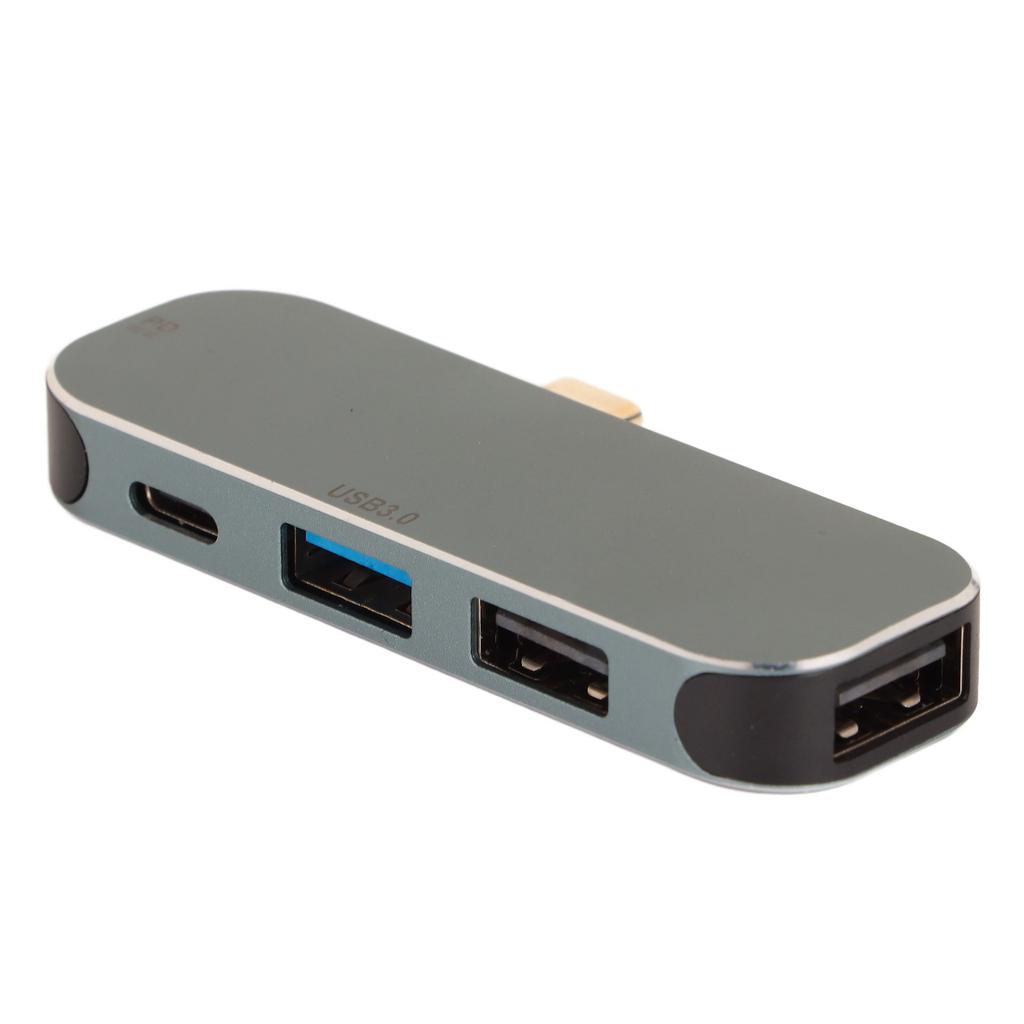 Type C Hub PD Charging Port 5 In 1 Hot Plug Function Silver Aluminum Alloy USB C Hub Multiport