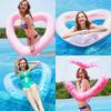 Thick Transparent Glitter Heart-Shaped Inflatable Pool Float for Adults