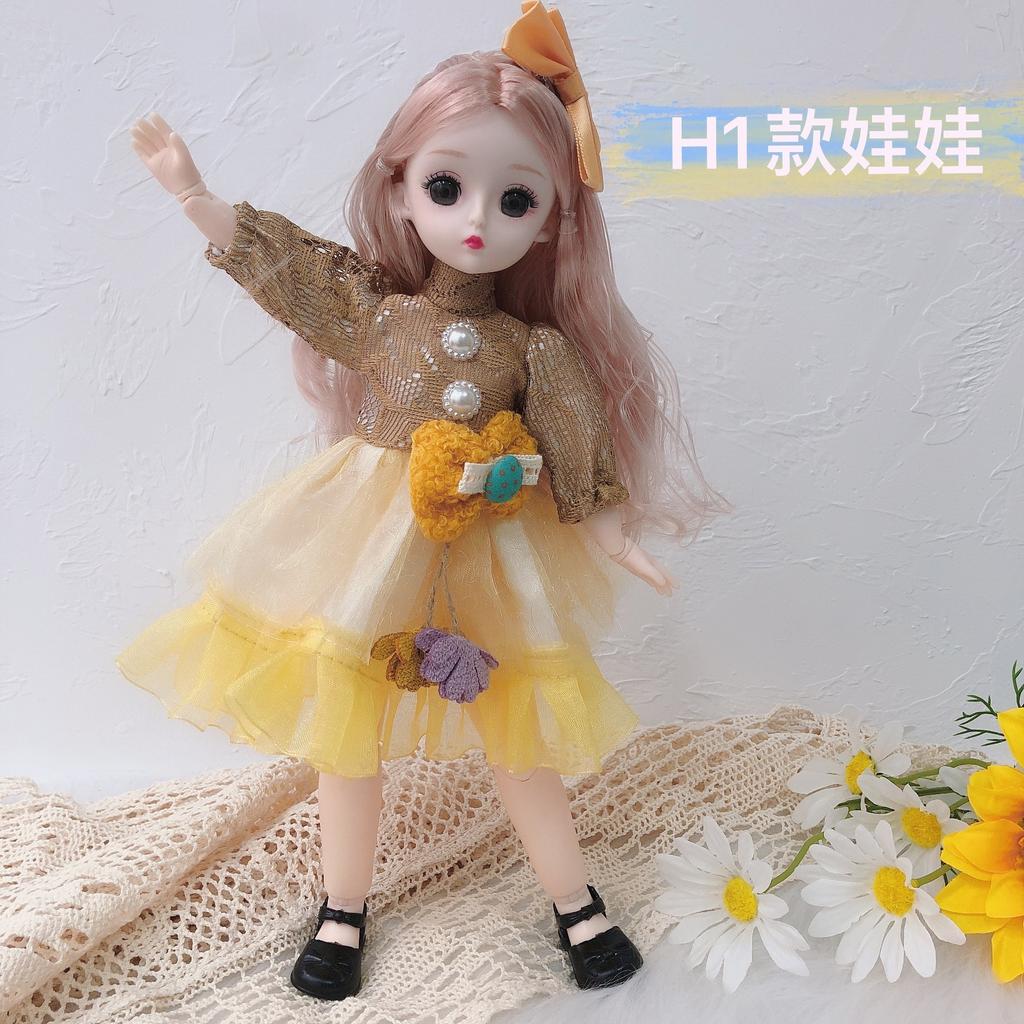 30cm 23 Joint 3D Real Eye 6 Points BJD Doll Princess Dress Up Girl Play House Toy