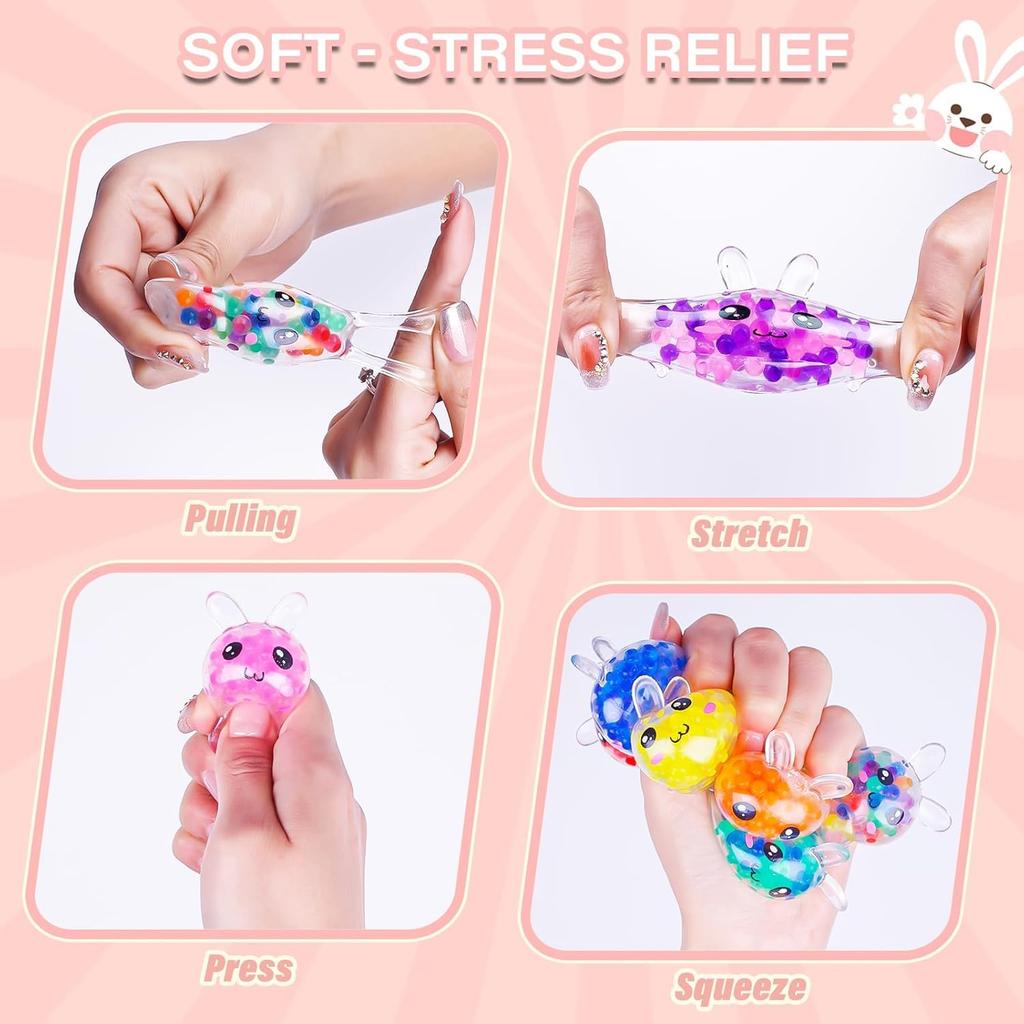 Easter Basket Stuffers 3Pcs: Maltose Bunny Squishy, Creative Spring Party Gift, Aesthetic Sensory Fidget, Office Tool