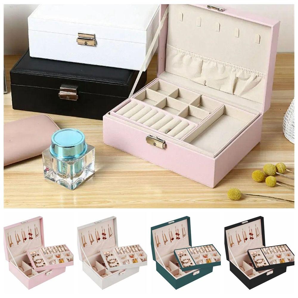 Jewelry Display Double Layer Jewelry Box Ornaments Case Storage Fashion Accessories  Necklace