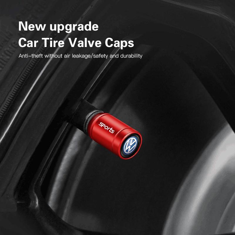 For Volkswagen Car Tire Valve Stem Caps Decorative Wheel Tires Dustproof Cover For VW Atlas Jetta Touareg Variant Golf Polo GTI Taos Nivus Pass