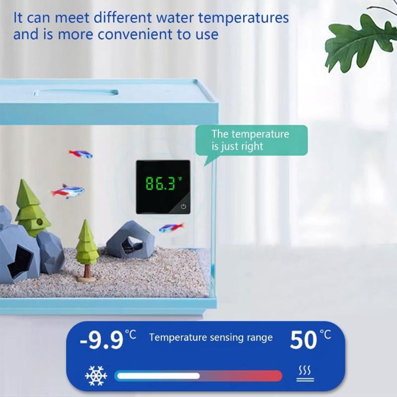 Aufkleb-Wassertemperaturmesser Digitalanzeige Alarm für Aquarien Terrarien Hydroponik zur Umweltkontrolle