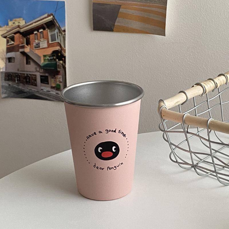 

Милая мультяшная кружка для кемпинга с пингвином и коалой, милая дорожная кружка из нержавеющей стали, кружка для пикника, ручная кружка, стаканчик для зубной щетки Small 260ml