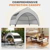 Portable Elevated Dog Bed with Removable Canopy, Cooling Raised Pet Cot for Large Dogs, 106 X 76 X 94 Cm