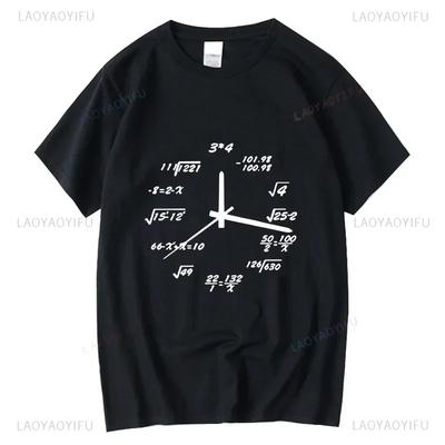 Koszulka męska zabawny zegar matematyczny graficzne koszulki letnie luźne topy na co dzień dla mężczyzn koszulka z krótkim rękawem męskie topy Ropa Hombre koszulki