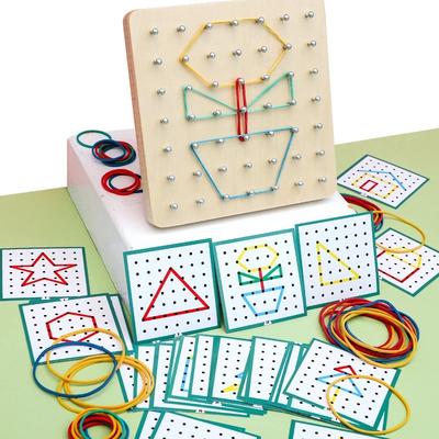 Montessori Geometrie Mathe Lernmittel für Kinder Form Steckbrett Puzzle Spiel Frühe Kindheit Pädagogisches Holzspielzeug Geschenke