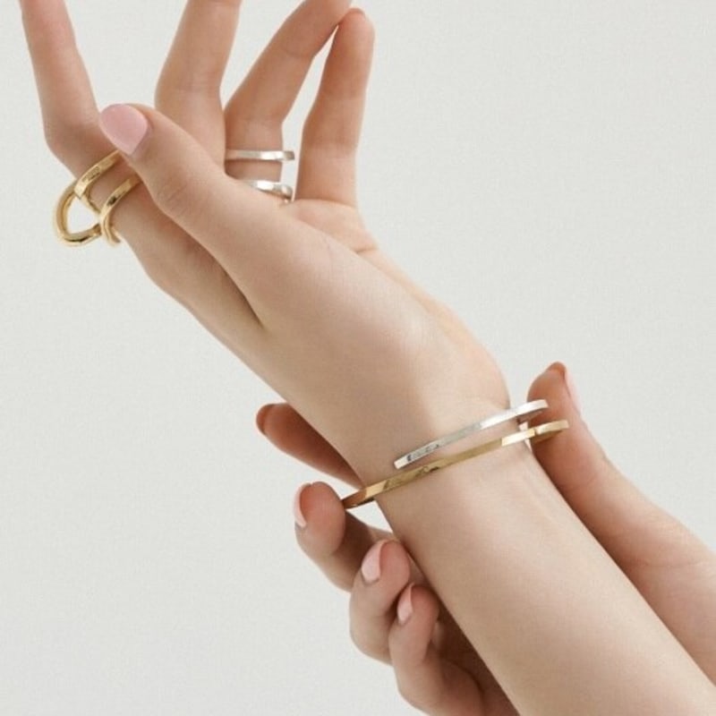 MOI Studio #LINK SQUAR BANGLE_02W