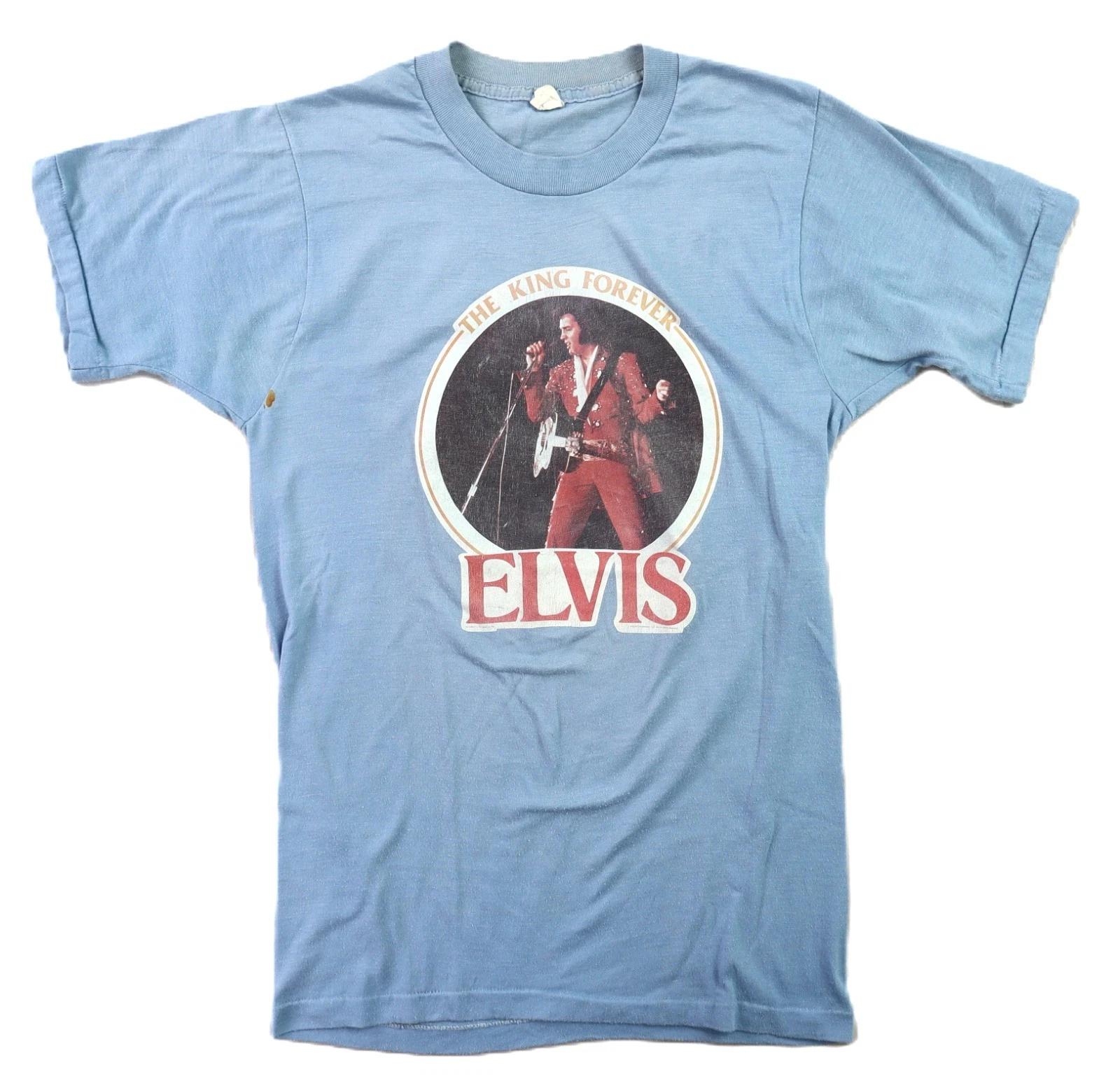 Vintage 70s 1977 Blue 2XS XXS ELVIS PRESLEY King Graceland Vegas Memphis T Shirt 4XL