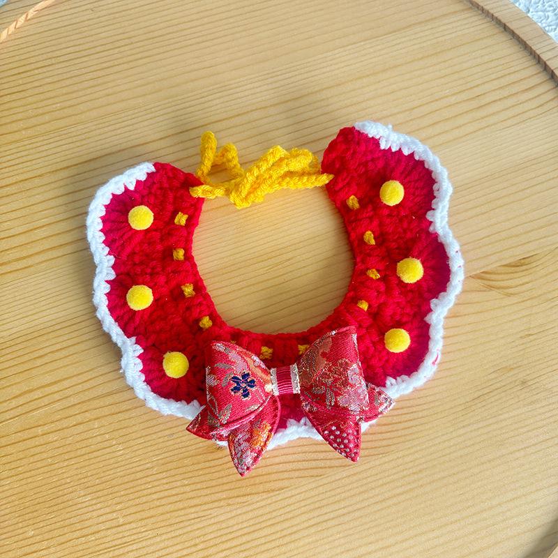 New Year Neckwear: Pet Gaiter & Scarf for Cats & Dogs - Festive Knit Collar for Chinese New Year