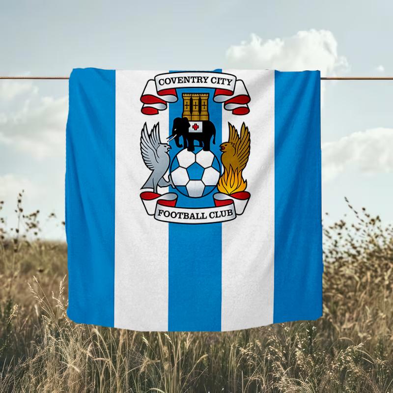 1PC Coven-try Football Club Crest Printed Soft Flannel Blanket Throw for Adult Bedroom Living Room Sofa Camping Travel Fan gifts Christmas Gifts