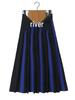 2025 Women's Knit Color Block Striped Pleated Half Skirt