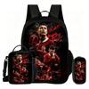 Ronaldo 3Pcs Set School Backpack Football Sport Backpack,Pencil Bags,with Lunch bag,Football Star Bookbag Knapsack